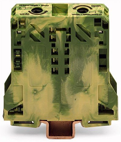 WAGO - 2-leder jordklemme;50 mm²;laterale merkespor;grønn-gul