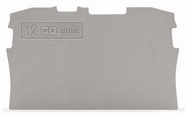 WAGO - Ende- og mellomliggende plate;0,8 mm tykk;grå