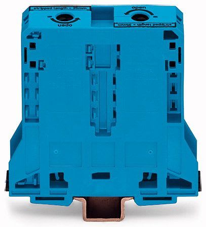 WAGO - 2-leder gjennomgående rekkeklemme;95 mm²;laterale merkespor;blå