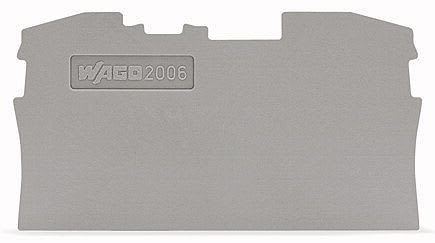 WAGO - Ende- og mellomliggende plate;1 mm tykk;grå