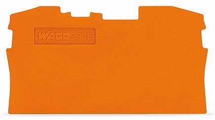 WAGO - Ende- og mellomliggende plate;1 mm tykk;oransje