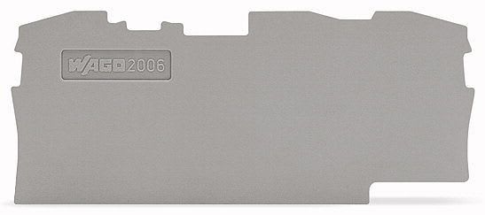 WAGO - Ende- og mellomliggende plate;1 mm tykk;grå