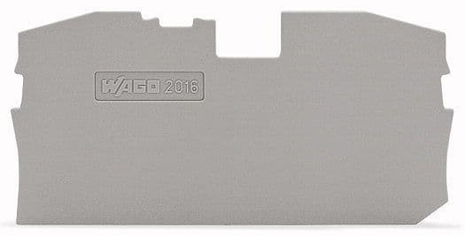 WAGO - Ende- og mellomliggende plate;1 mm tykk;grå