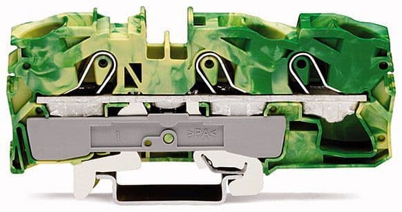 WAGO - 3-leder jordklemme;16 mm²;egnet for Ex e II anvendelser;grønn-gul