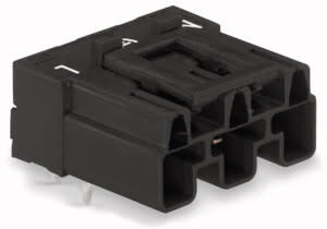 WAGO - Plugg for PCB-er;vinklet;3-polet;sort