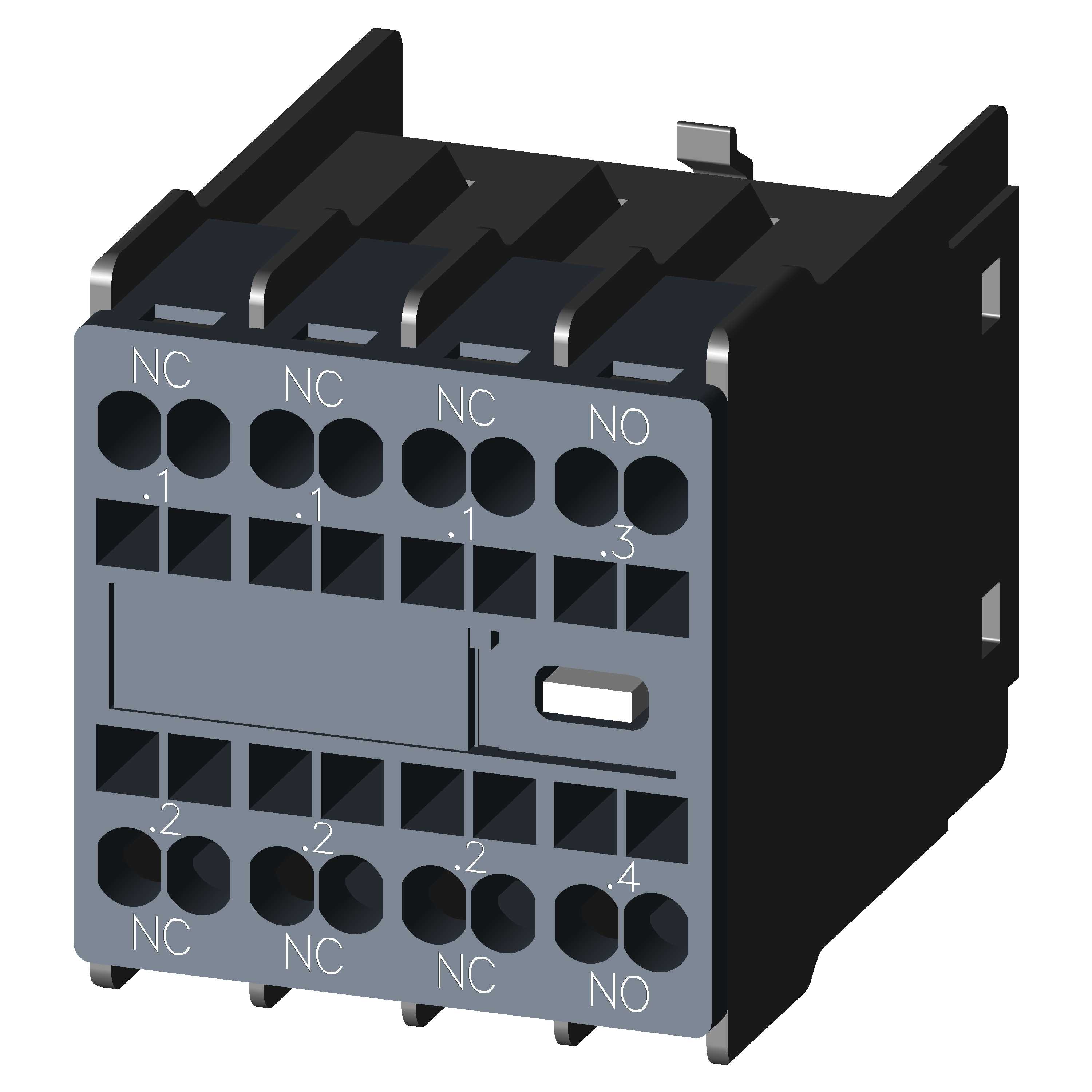 Siemens - Hjelpekontaktor akt frontmontert,1NO+3NC S00/ S0 Fjærklemmer