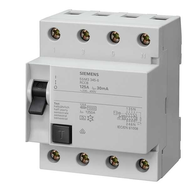 Siemens - 5SM3645-8 Jordfeilbryter 125A 300MA S