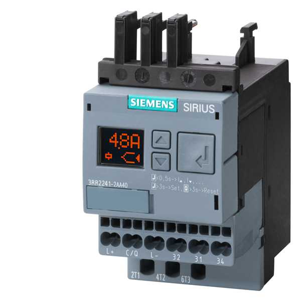 Siemens - Strømovervåkingsrele 4 - 40 A størrelse S00 med IO-Link med  fjærklemmetilkopling