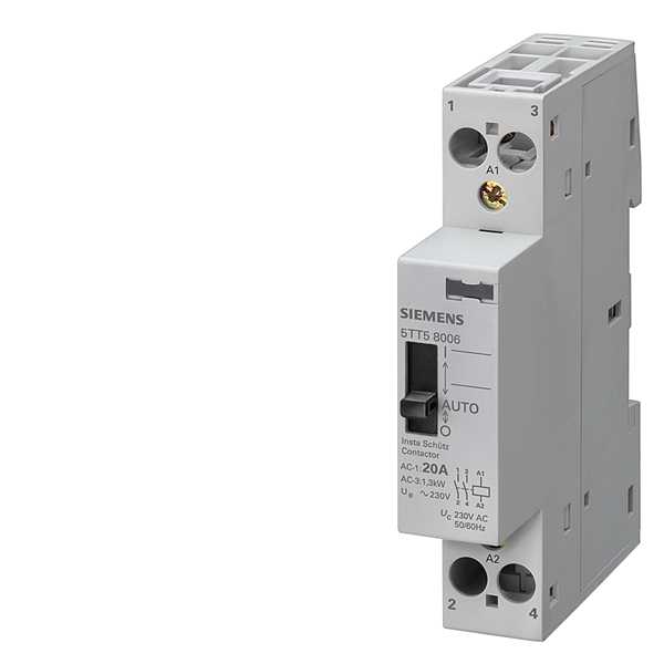 Siemens - Kontaktor  0/1 AUTOMATIC med 2 NO kontakter , 230/400VAC  20A , spolespenning ACDC24V
