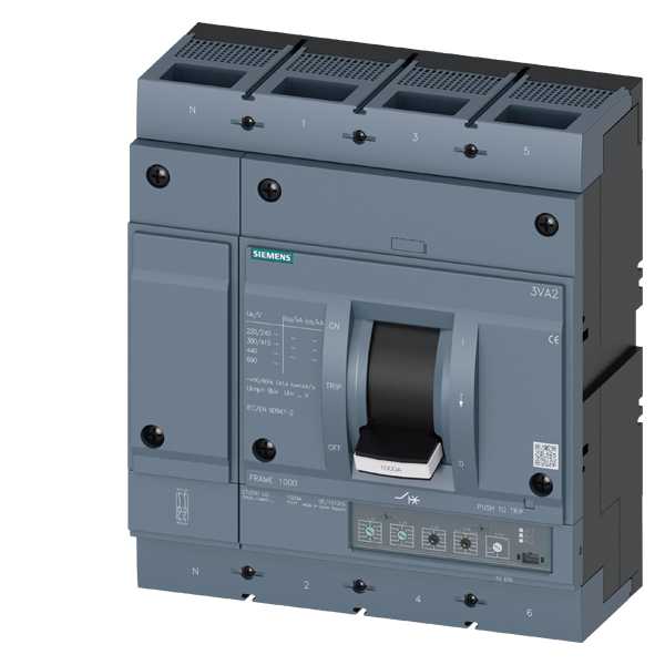 Siemens - MCCB_3VA25_4P_55KA_ETU330,LIG VERN, IN=1000A, IR=400A-1000A, II=1,5-10xIN, IG=0,2-1xIN, TG=0,1/0,3MS