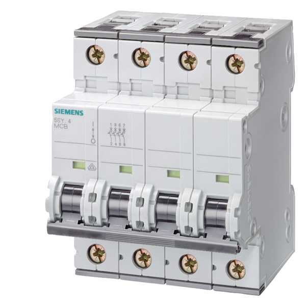 Siemens - Automat 230/400V 25kA, 4-pol, C, 63A, D=70MM, tilkobling 0,75….35mm2, moment 2,5…3Nm
