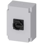 Siemens - Sikkerhetsbryter, 3-p, I=100 A, AC-23/400V: 37 kW,plast IP65, 1NC, 1NO, vri, sort, nippelhull M50/63