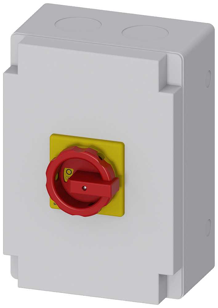 Siemens - Sikkerhetsbryter, 3-p, I=125 A, AC-23/400V: 45 kW,  plast IP65, 1NC+1NO, vri, r/g, nippelhull M50/63