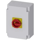 Siemens - Sikkerhetsbryter, 3-p, I=125 A, AC-23/400V: 45 kW, plast IP65, 1NC+1NO, vri, r/g, nippelhull M50/63