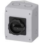 Siemens - Sikkerhetsbryter, 3-p, I=63 A, AC-23/400V: 22 kW,plast IP65, vri bryter , sort, nippelhull M32/40