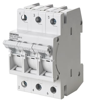Siemens - MINIZED, sikring lastbryter, D01, 3-pol, In: 16 A, Un AC: 400 V