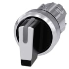 Siemens - SIRIUS ACT Venderhode, 3 posisjons I>O-II 22mm rund blank metall design, hvit