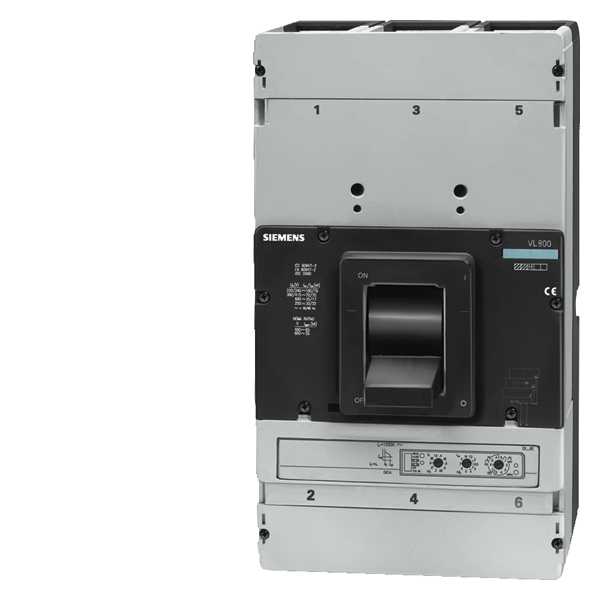 Siemens - Effektbryter VL630H ICU=70KA/415VAC 4 P,ETU20, LSI IN=630A, IR=252-630A, ISD=1,5-9XIR, Ii=10XIN