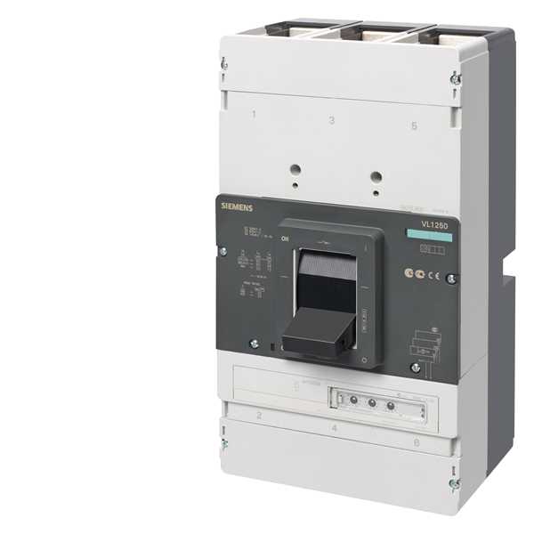 Siemens - Eff.br VL1250N ICU=50KA/415 VAC 3 p, ETU20, LSI IN=1000A, IR=400-1000A, ISD=1,5TO10XIR, II=11XIN