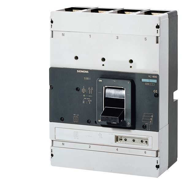Siemens - Effektbryter VL1600H ICU=70KA/415VAC 4 P, ETU20, LSI IN=1600A, IR=640-1600A, ISD=1,5-8XIR, Ii=9XIN