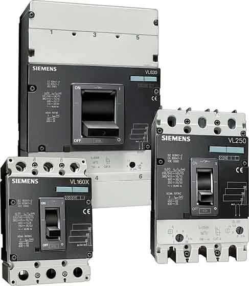 Siemens - Effektbryter VL400N ICU=55KA/415 VAC 3 p, ETU20, LSI IN=315A, IR=128-315A, ISD=1,5TO10XIR, II=11XIN