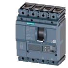 Siemens - MCCB_3VA20_4P_55KA_ETU550_,LSI,IN=100A,IR=40A-100A,ISD=0,6-10xIN,II=1,5-12xIN,klemme Cu