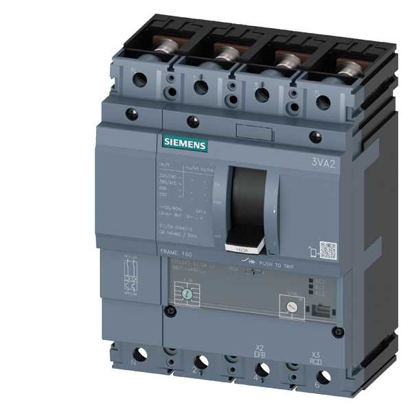 Siemens - MCCB_3VA21_4P_55KA_ETU340,ELISALI,IN=40A,IR=16A-40A,II=15xIN,bolt
