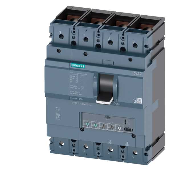Siemens - MCCB_3VA23_4P_55KA_ETU330,LIG,IN=250A,IR=100A-250A,II=1,5-12xIN,,IG=0,2-1xIN,TG=0,1/0,3MS,bolt