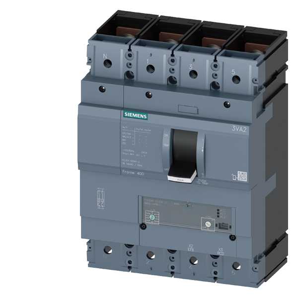 Siemens - MCCB_3VA24_4P_55KA_ETU340,ELISALI,IN=400A,IR=160A-400A,II=15xIN,,bolt