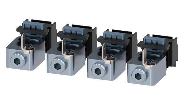Siemens - Cu/Al klemme, 4 stk. For 3VA12. Kabeltverrsnitt 35-185MM2. Med tilkobling for hjelpekontakt.