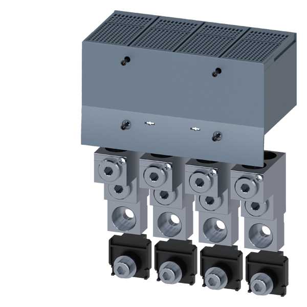 Siemens - Cu/Al Kl.sett komp. m. avdekning,4stk. For 3VA20-22, kabeltverrsnitt 2x25-150mm2, hj.kont tilkobling
