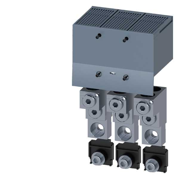 Siemens - Cu/Al Kl.sett komp. m. avdekning,3stk. For 3VA23/24, kabeltverrsnitt 2x70-300mm2, hj.kont tilkobling