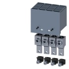 Siemens - Cu/Al Klemmesett komplett med avdekning, 4 stk. For 3VA20-22, kabeltverrsnitt 50-240mm2