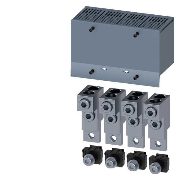 Siemens - Cu/Al Klemmesett komplett med avdekning, 4 stk. For 3VA23/24, kabeltverrsnitt 2x70-300mm2