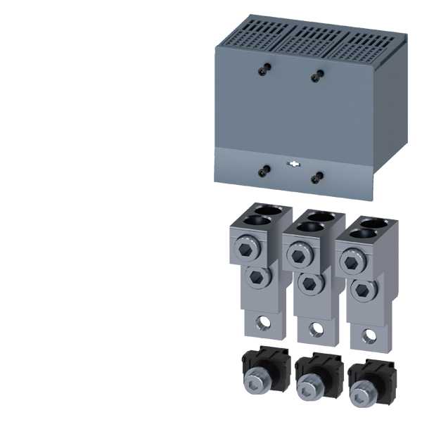 Siemens - Cu/Al Klemmesett komplett med avdekning, 3 stk. For 3VA20-22, kabeltverrsnitt 2x25-150mm2