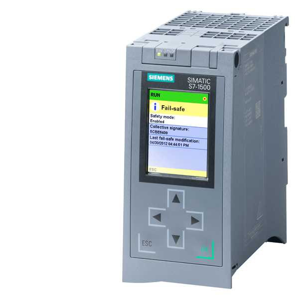 Siemens - SIMATIC S7-1500F, CPU 1516F-3 PN/DP, arbeidsminne; 1,5 MB for program og 5 MB for data