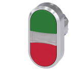 Siemens - TVILLINGKNAPPHODE, RØD/GRØ - 22MM blank metall design