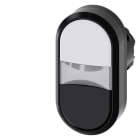 Siemens - TVILLINGKNAPPHODE, H/S - 22MM svart hardplast design