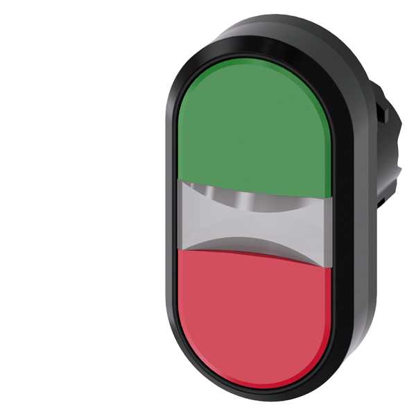 Siemens - TVILLINGKNAPPHODE,R/G,ILL - 22MM svart hardplast design