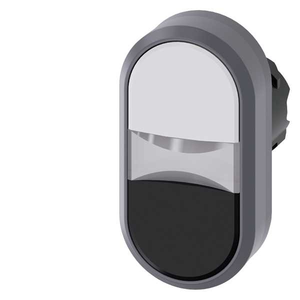 Siemens - TVILLINGKNAPPHODE, H/S - 22MM svart hardplast design