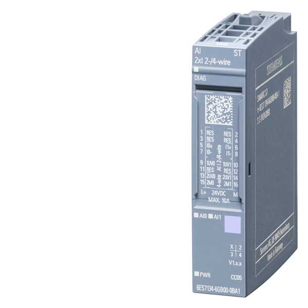 Siemens - SIMATIC ET 200SP, Analog inngangsmodul, AI 2XI 2-/4-tråds standard