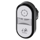 Siemens - SIRIUS ACT Tvillingknapphode - Hvit/Hvit 22MM rund svart hardplast