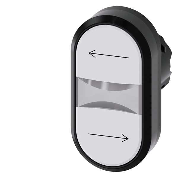Siemens - SIRIUS ACT Tvillingknapphode - Hvit/Hvit 22MM rund svart hardplast