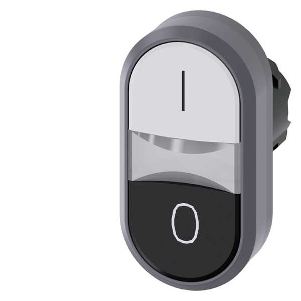 Siemens - SIRIUS ACT Tvilling knapphode-Svart/Hvit 22MM rund matt metall design