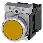 Siemens - SIRIUS ACT Komplett trykknapp - Gul 22MM rund blank metall design