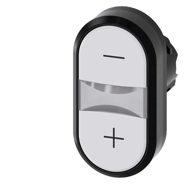 Siemens - SIRIUS ACT Tvillingknapphode - Hvit/Hvit 22MM rund svart hardplast