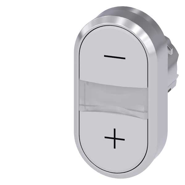 Siemens - SIRIUS ACT Tvillingknapphode - Hvit/Hvit 22MM rund blank metall design