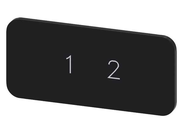 Siemens - Svart etikett, skrift: 1 2