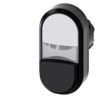 Siemens - SIRIUS ACT - Tvillingknapphode- Hvit/Svart. 22MM rund svart hardplast