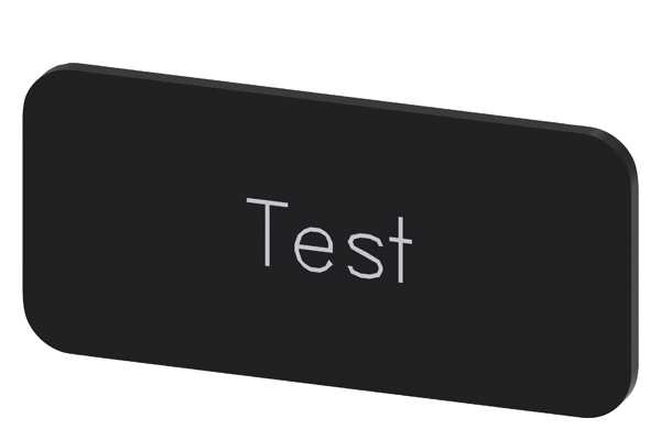 Siemens - Svart etikett, skrift: Test